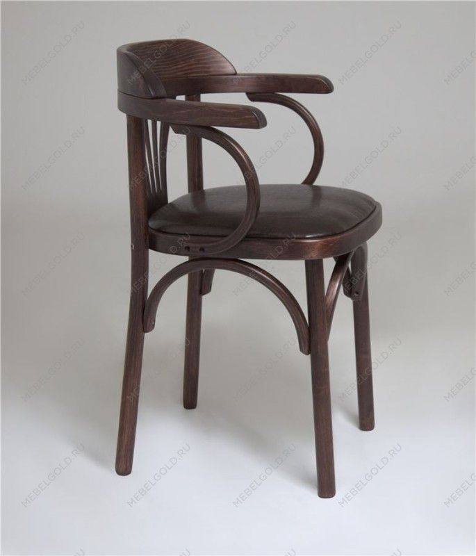 Стул Венский Михаэль мягкий (темный тон, экокожа коричневая) | изображение 1