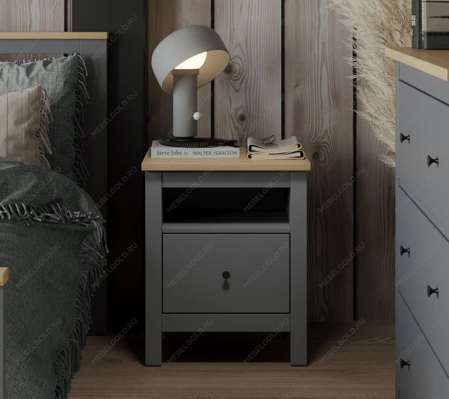 САГА тумба прикроватная серая/ясень | изображение 5