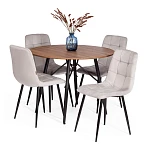 Стул CHILLY (mod. JSC-220), Велюр/металл, 44,5х52,5х88 см, Light grey (светло-серый) HLR14 / черный | изображение 5