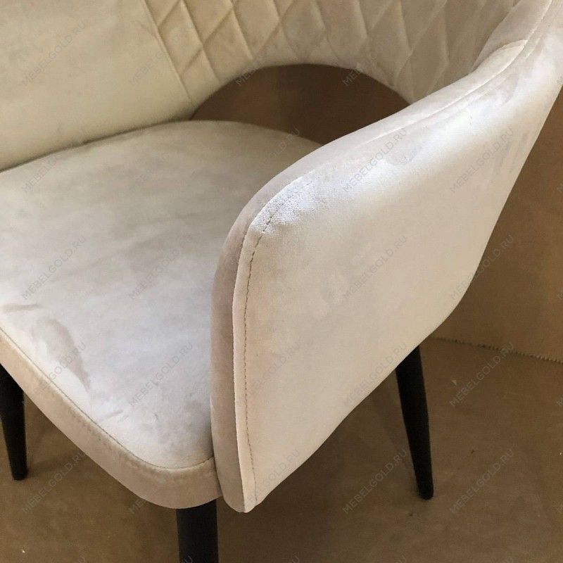 м. Римская - Стул Белладжио бежевый бархат ножки черные | изображение 10