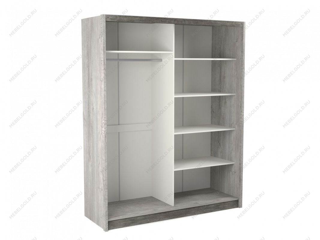 Шкаф-купе 2-х дверный 2300, Денвер (1778*631*2300) Риббек серый, 11727 | изображение 2