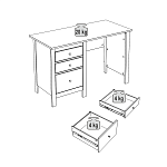 САГА стол письменный 120х56 белый/ясень | изображение 3