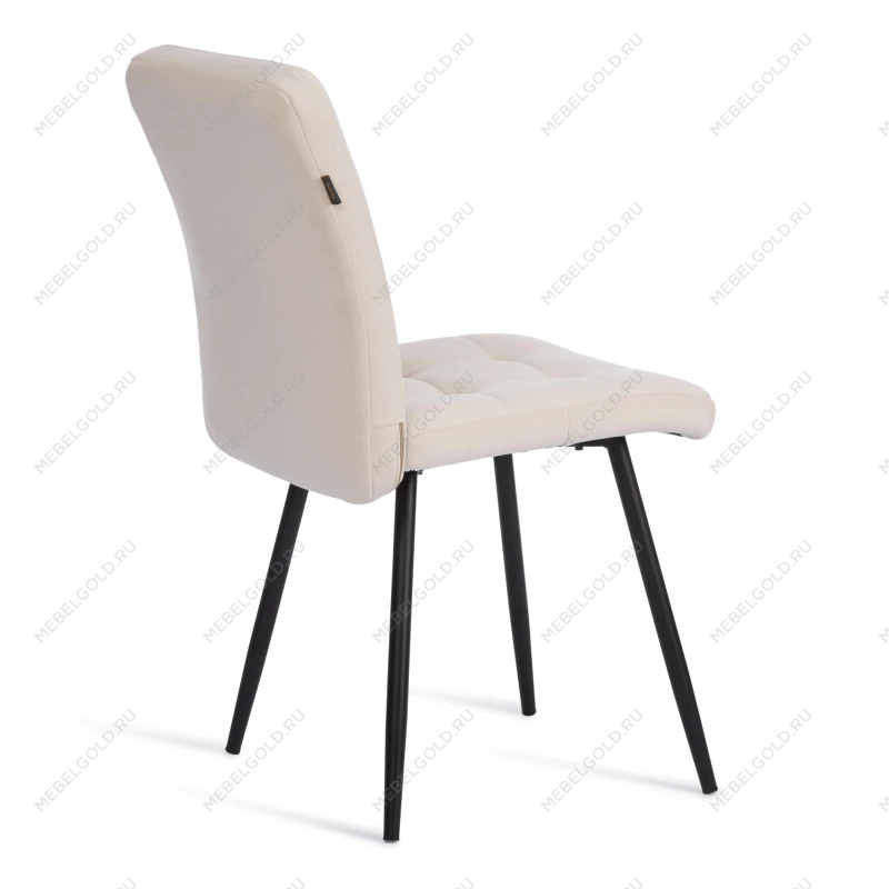 Стул обеденный Medeo, флок, молочный/черный, 4, 47х56х89 | изображение 2