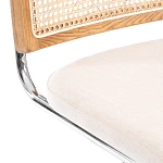 Стул MANI, дерево вяз, ротанг/ткань лен, металлический каркас, Груша (№3), 46х46х78 см | изображение 5