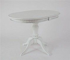 Стол Капелла (цвет Белый/патина серебро/шпон дуб)