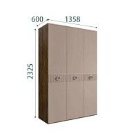 Шкаф 3-х дверный Bogemia Woodline Fi (Мокка/Хром) БМШ2/3