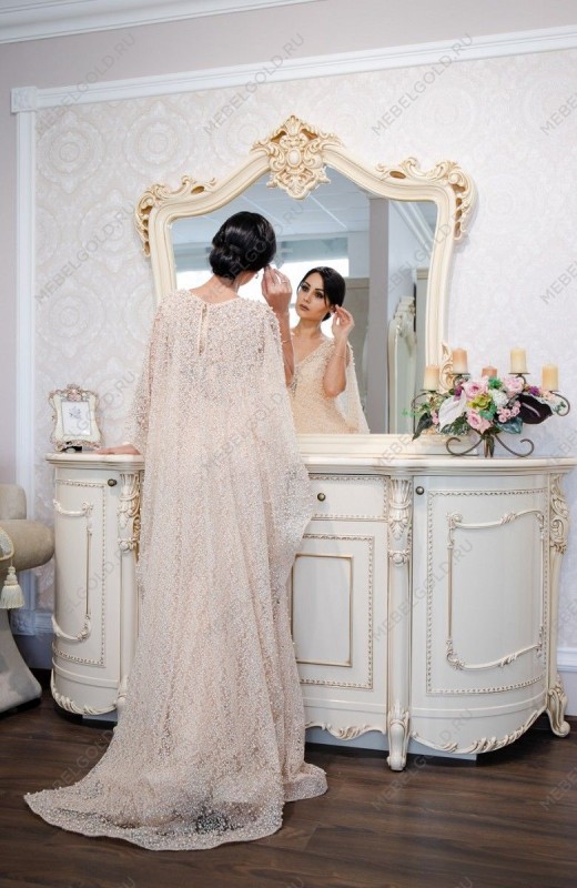 Комод Джоконда крем глянец с зеркалом (гостиная) | изображение 9