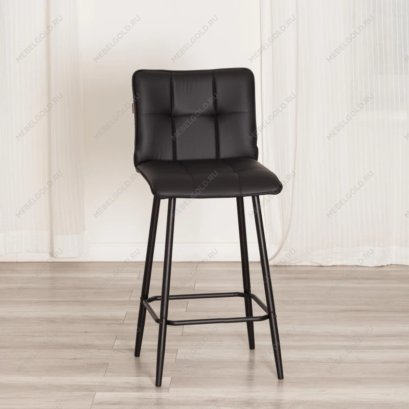 Полубарный стул Bari/Бари, экокожа, черный, 42х55х99 см | изображение 13