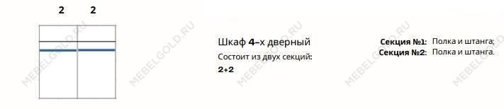 Шкаф Афина 4-дверный (1+2+1) с зеркалом караваджо | изображение 4