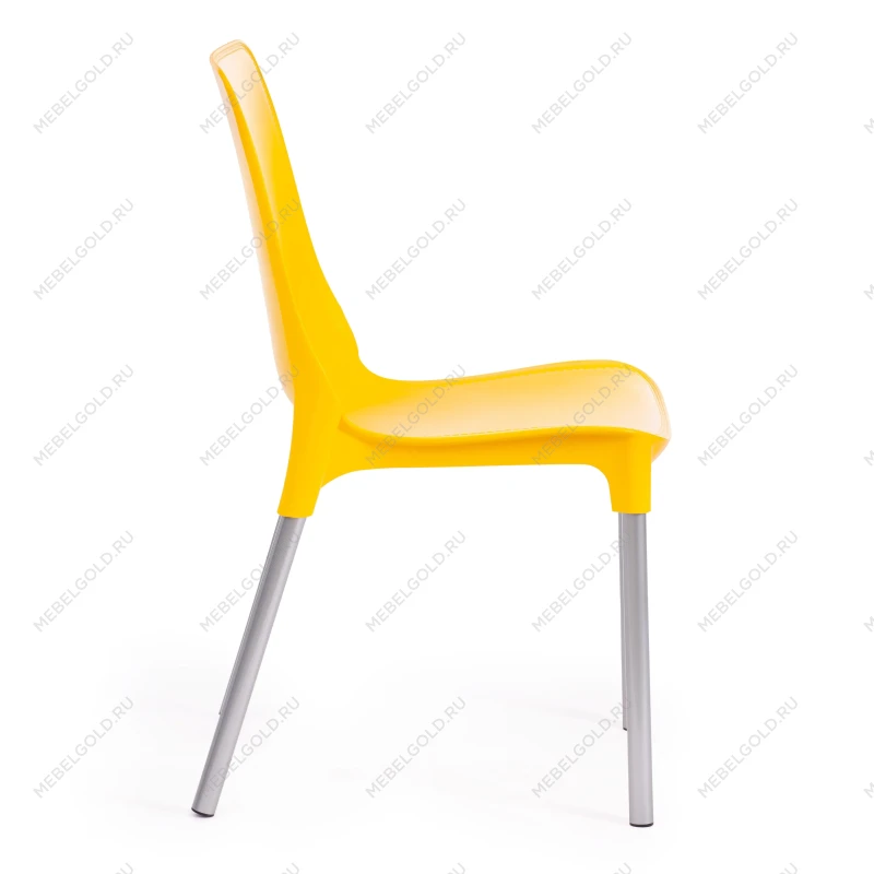 Стул GENIUS (mod 75), металл/пластик, 46x56x84cм, желтый/ножки хром | изображение 1
