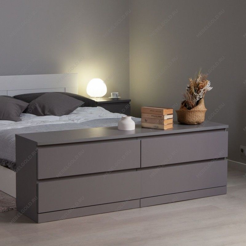 Центральный склад - МАЛЬМ / VARMA Комод ИКЕА / IKEA 4D 160х54х40, серый | изображение 5