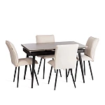 Стул обеденный Sweet, LT, флок, молочный/черный, 4, 41х55х88 см | изображение 9