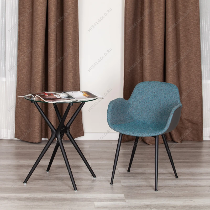 Кресло VALENTINO (mod. PC45-2), металл/экокожа/ткань, 55 х 58 х 81 см, Turquoise (бирюзовый)/Grey (серый)/чёрный | изображение 8