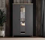 САГА шкаф 3 двери с зеркалом серый/ясень | изображение 5