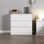 МАЛЬМ / VARMA Комод ИКЕА / IKEA 3, 80x78x40, пигмент, белый | изображение 5