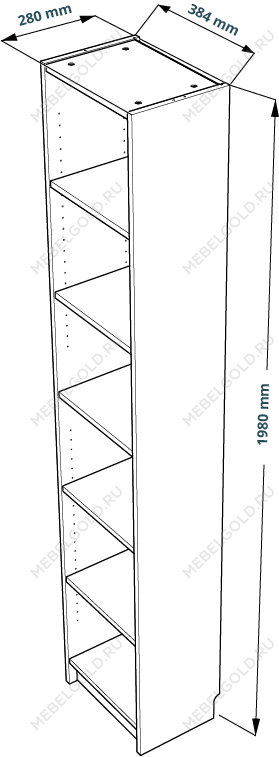 МАЛЬМ / VARMA Стеллаж ИКЕА / IKEA 40, 40x200x28, шпон, беленый дуб | изображение 3