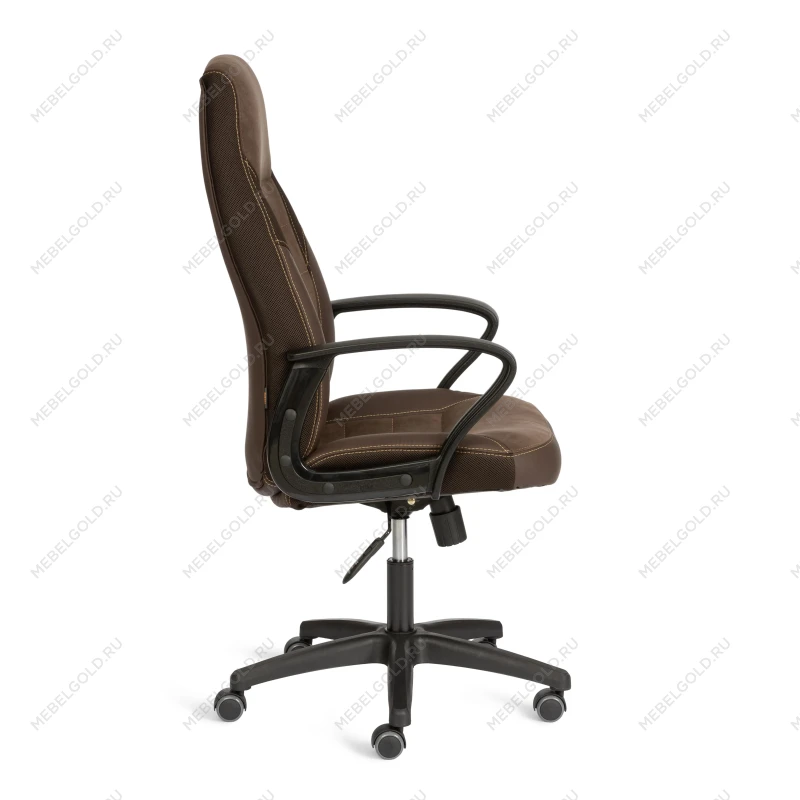 Кресло INTER (24), кож/зам/флок/ткань, коричневый, 36-36/6/TW-24 | изображение 1