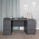 КАСТОР (KULLEN) стол письменный 6 ящиков 151х65 серый | изображение 4
