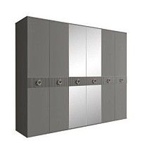 Шкаф 6-ти дв. с зеркалами Bogemia Fillini (Серый/Хром) БМШ1/6(Fi)