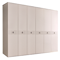 Шкаф 6-ти дверный Римини СОЛО (Слоновая кость/Серебро) РМШ2/6(s)