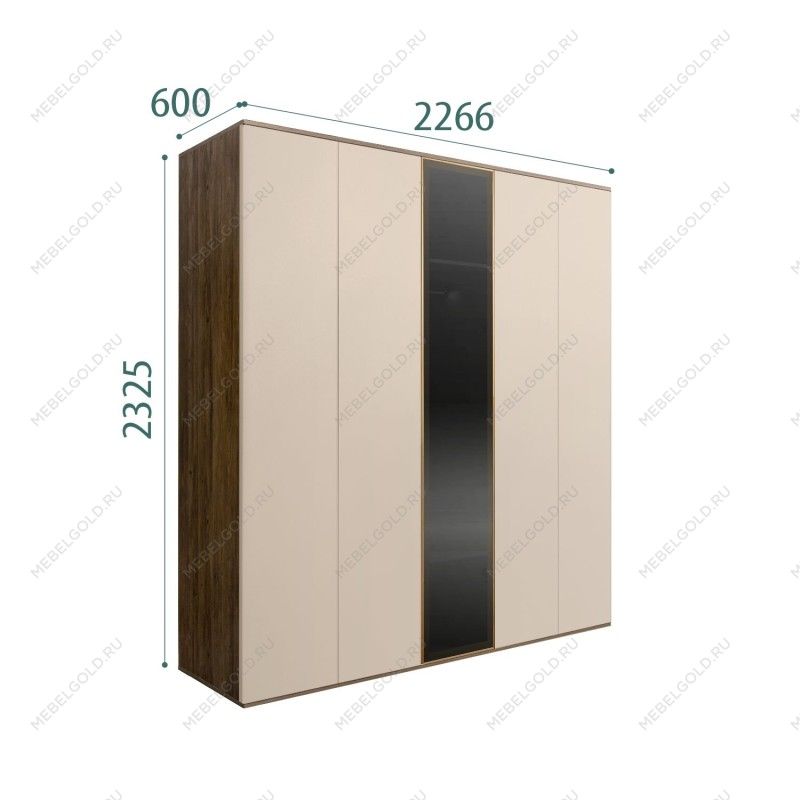 Шкаф 5-ти дв. Bogemia Woodline Air (Ваниль/Золото) БМШ2/5(1)