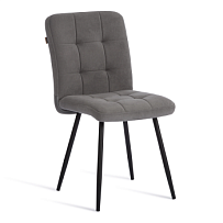 Стул обеденный Medeo, флок, серый/черный, 29, 47х56х89