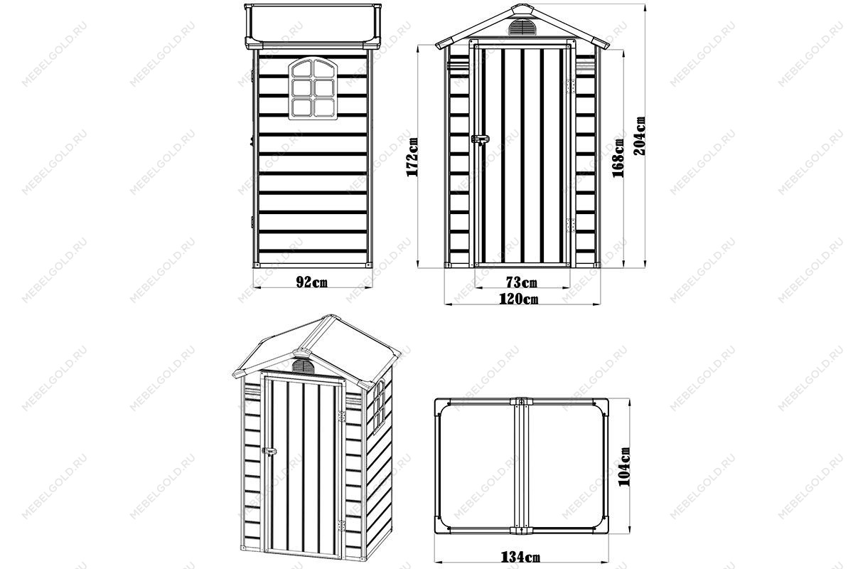 Сарай пластиковый Black Fox Modernist A 1,1м2 | изображение 4