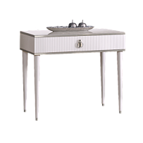 Стол туалетный узкий Римини СОЛО (Белый/Серебро) РМСТ-1(s)[9]