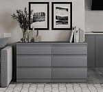 КАСТОР (KULLEN) комод ИКЕА / IKEA комод 6 ящиков серый | изображение 2