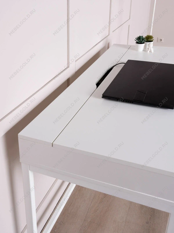 Стол письменный на металлических ножках Ингар Д 100x48x76, белый | изображение 7