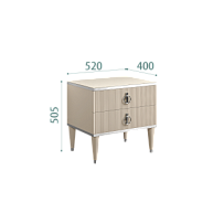 Тумба прикроватная 2 ящика Римини СОЛО (Ваниль/Серебро) РМТП-2(s)