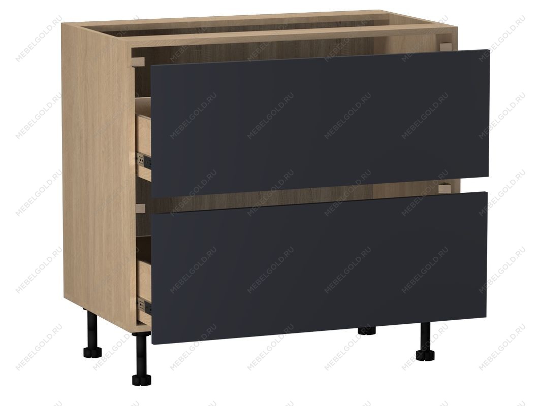 Стол с ящиками СЯ-90 (2), Женева (900*520*870) Дуб Палермо/Синий матовый, 22521 | изображение 1