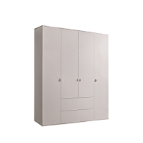 Шкаф 4-х дверный с ящиками Римини (Слоновая кость/Серебро) РМШ2/41