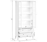 Шкаф-витрина Ева (Хельга) REG2W2S с подсветкой белый | изображение 3